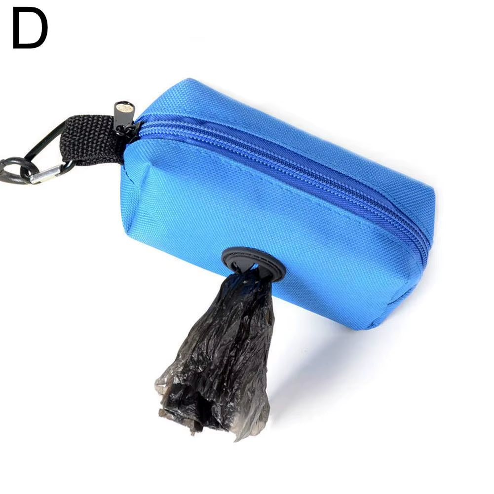 Dog Poop Bag Holder for Leash Doggie Waste Bag Dispenser Fabric Puppy Potty Carrier Small Doggy Zipper Pouch with Carabiner Clip