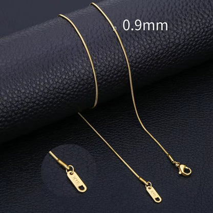 Inoxidable Gold Color Chains 0.9Mm-2Mm Stainless Steel Snake Chains Necklace Twist Rope Jewelry Women Long Chains Accessories
