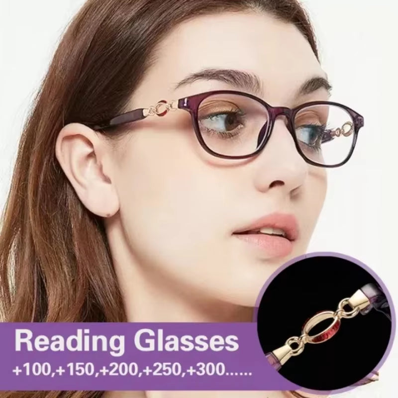 New 3 in 1 Progressive Multifocal Reading Glasses for Women Anti-Blue Eyeglasses Easy to Look Far and near +1.0 to +4.0