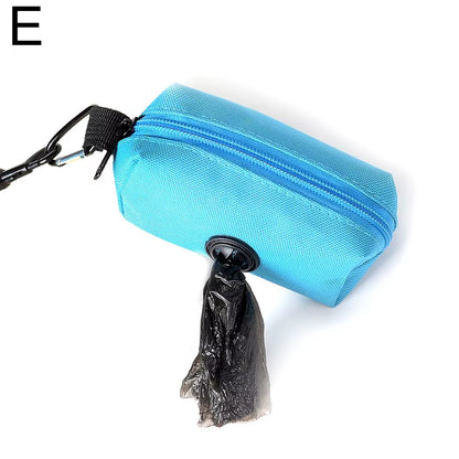 Dog Poop Bag Holder for Leash Doggie Waste Bag Dispenser Fabric Puppy Potty Carrier Small Doggy Zipper Pouch with Carabiner Clip