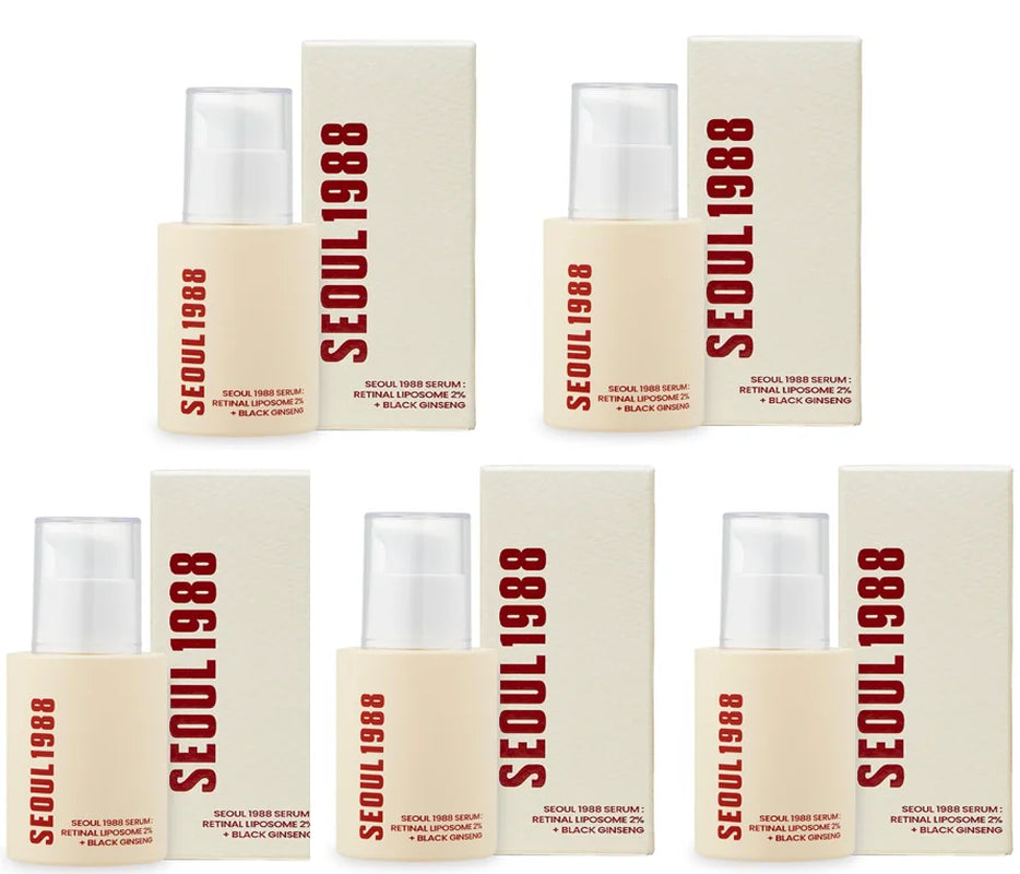 Korean 1988 Retinol Face Care Serum,Black Ginseng Niacinamide Vitamin C Moisturizing Firming Ampoule,Anti Aging Wrinkle Skincare
