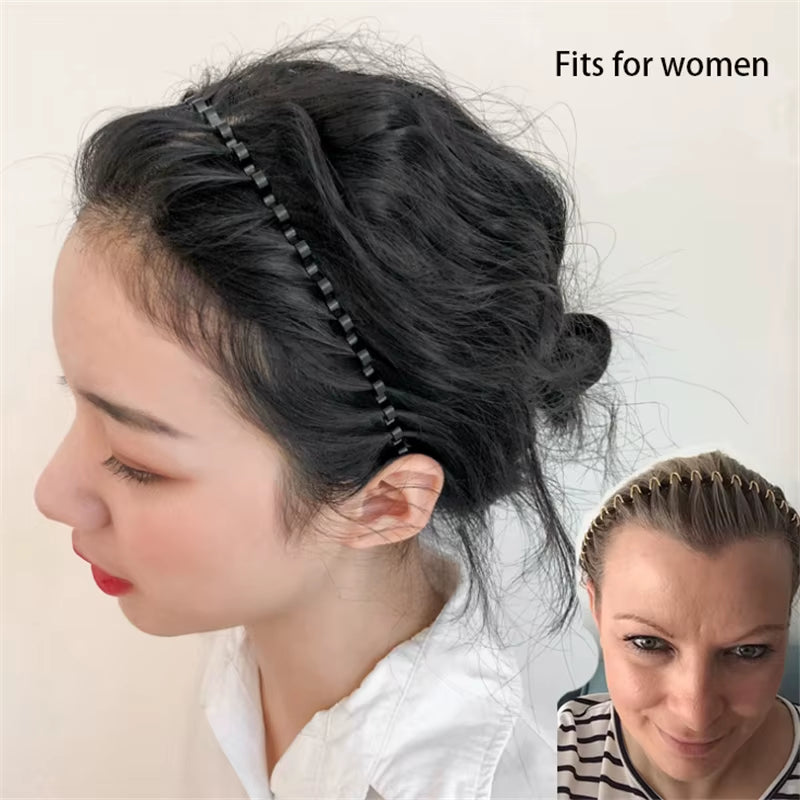Fashion Black Wavy Headbands for Mens Women Unisex Washing Clips Basic Sports Hairbands Hair Styling Tools Accessories