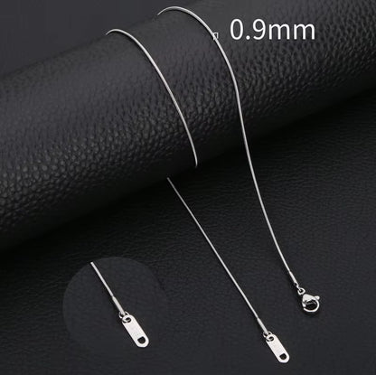 Inoxidable Gold Color Chains 0.9Mm-2Mm Stainless Steel Snake Chains Necklace Twist Rope Jewelry Women Long Chains Accessories