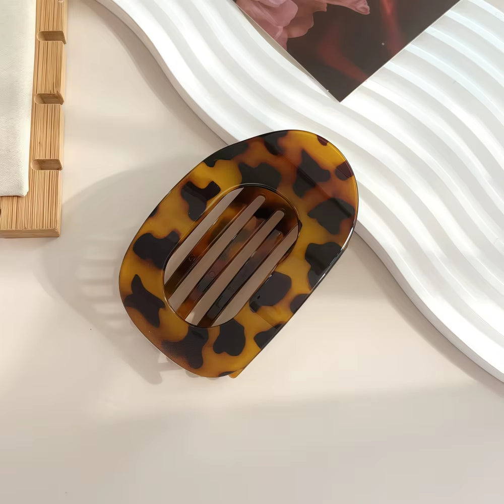 PC Hair Claw Clip for Women New Design Leopard Matte Curved Flat Styling Barrettes Acrylic Lying down Hair Accessories