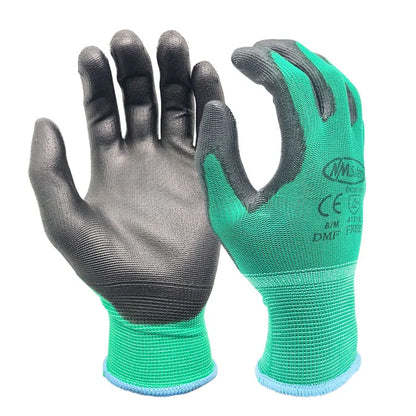 24Pieces/12 Pairs Safety Working Gloves Black Pu Nylon Cotton Glove Industrial Protective Work Gloves  Brand Supplier