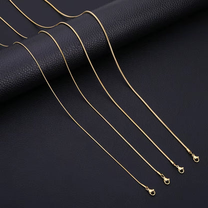 Inoxidable Gold Color Chains 0.9Mm-2Mm Stainless Steel Snake Chains Necklace Twist Rope Jewelry Women Long Chains Accessories