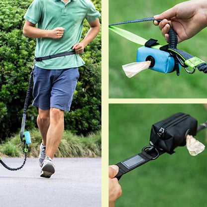 Dog Poop Bag Holder for Leash Doggie Waste Bag Dispenser Fabric Puppy Potty Carrier Small Doggy Zipper Pouch with Carabiner Clip