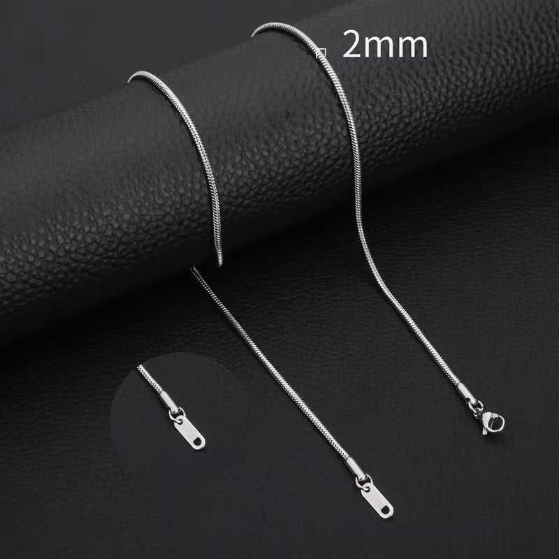 Inoxidable Gold Color Chains 0.9Mm-2Mm Stainless Steel Snake Chains Necklace Twist Rope Jewelry Women Long Chains Accessories