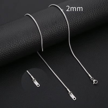 Inoxidable Gold Color Chains 0.9Mm-2Mm Stainless Steel Snake Chains Necklace Twist Rope Jewelry Women Long Chains Accessories