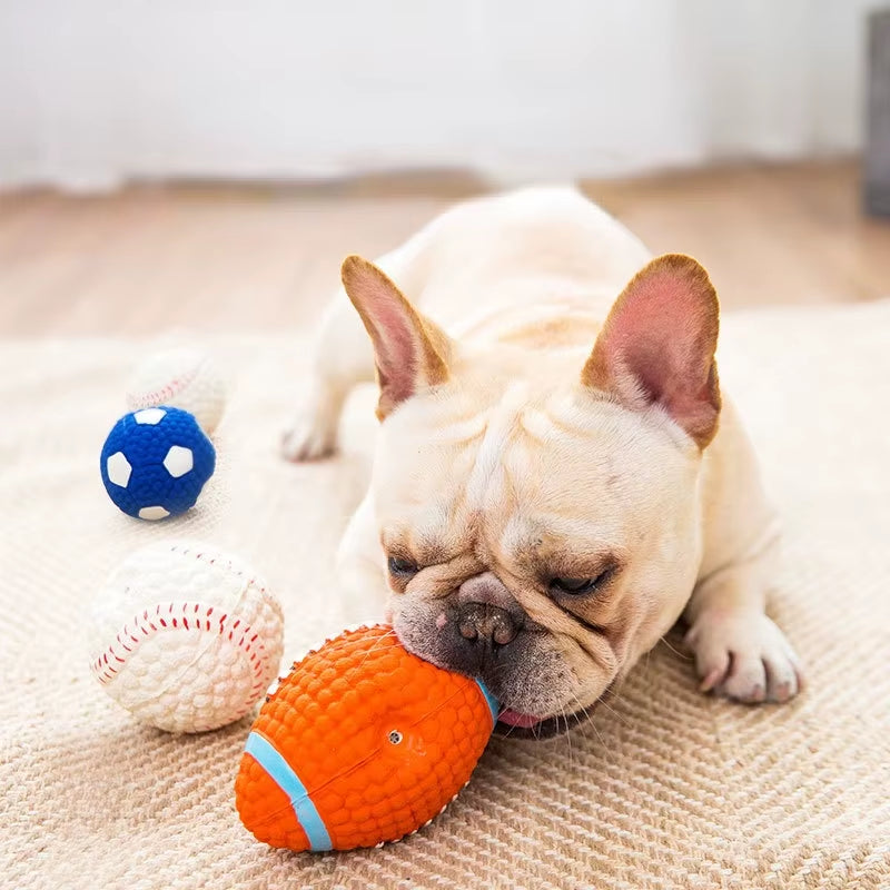 Squeaky Dog Toy Chew Rubber Balls Toy for Small Large Dogs Puppy Interactive Durable Dog Toy Pet Training Dog Accessories