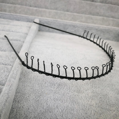 Fashion Black Wavy Headbands for Mens Women Unisex Washing Clips Basic Sports Hairbands Hair Styling Tools Accessories