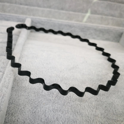 Fashion Black Wavy Headbands for Mens Women Unisex Washing Clips Basic Sports Hairbands Hair Styling Tools Accessories