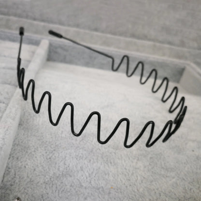 Fashion Black Wavy Headbands for Mens Women Unisex Washing Clips Basic Sports Hairbands Hair Styling Tools Accessories