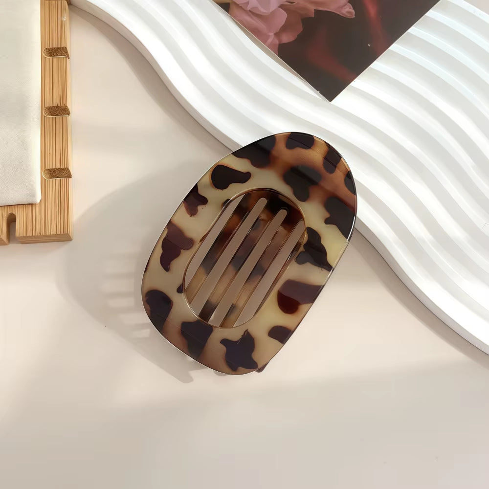 PC Hair Claw Clip for Women New Design Leopard Matte Curved Flat Styling Barrettes Acrylic Lying down Hair Accessories