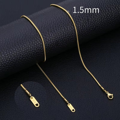 Inoxidable Gold Color Chains 0.9Mm-2Mm Stainless Steel Snake Chains Necklace Twist Rope Jewelry Women Long Chains Accessories