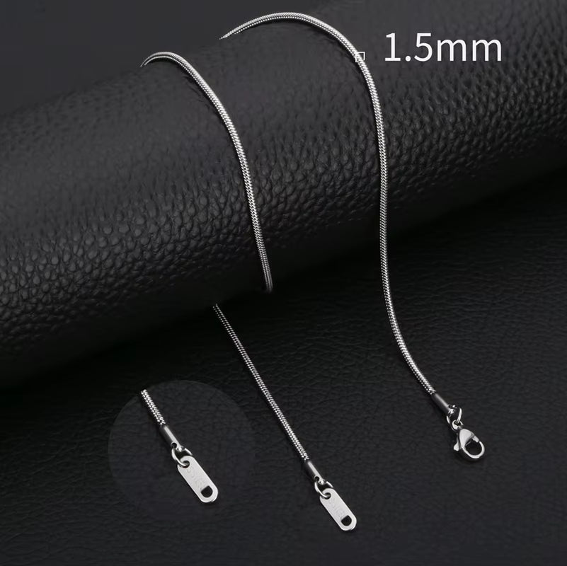 Inoxidable Gold Color Chains 0.9Mm-2Mm Stainless Steel Snake Chains Necklace Twist Rope Jewelry Women Long Chains Accessories