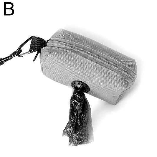 Dog Poop Bag Holder for Leash Doggie Waste Bag Dispenser Fabric Puppy Potty Carrier Small Doggy Zipper Pouch with Carabiner Clip