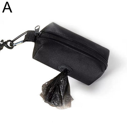 Dog Poop Bag Holder for Leash Doggie Waste Bag Dispenser Fabric Puppy Potty Carrier Small Doggy Zipper Pouch with Carabiner Clip