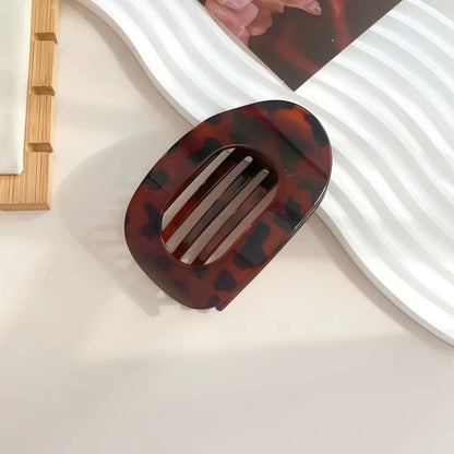 PC Hair Claw Clip for Women New Design Leopard Matte Curved Flat Styling Barrettes Acrylic Lying down Hair Accessories