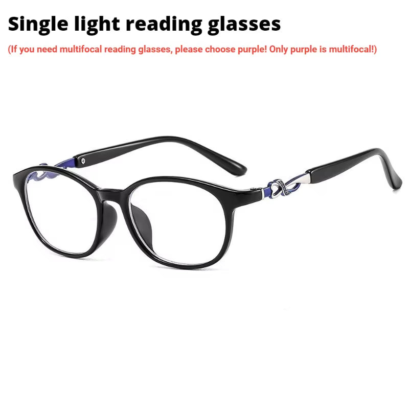 New 3 in 1 Progressive Multifocal Reading Glasses for Women Anti-Blue Eyeglasses Easy to Look Far and near +1.0 to +4.0